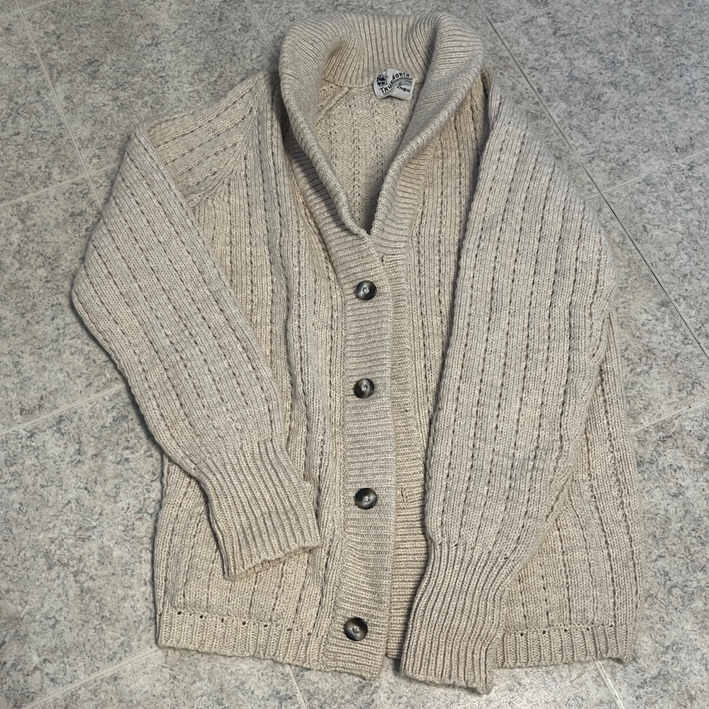Men's Beige Cardigan Sweater